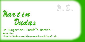 martin dudas business card